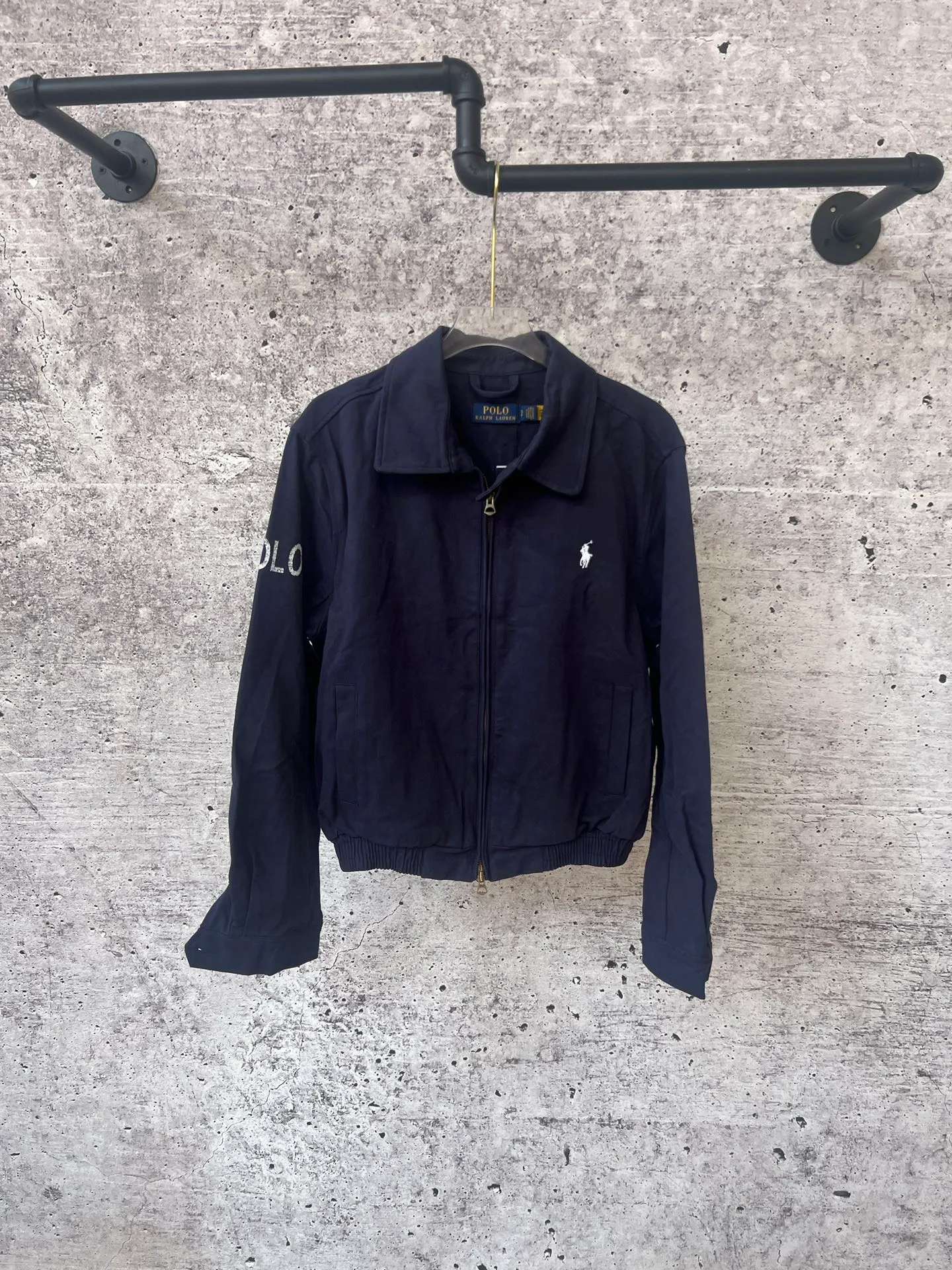 P310 Ralph Lauren autumn old style classic lapel women's twill washed jacket, a popular item in Xiaohongshu's major live broadcast rooms, pony embroidery on the chest, cracked printed letters on the sleeves, customized hardware accessories, and restored workmanship details